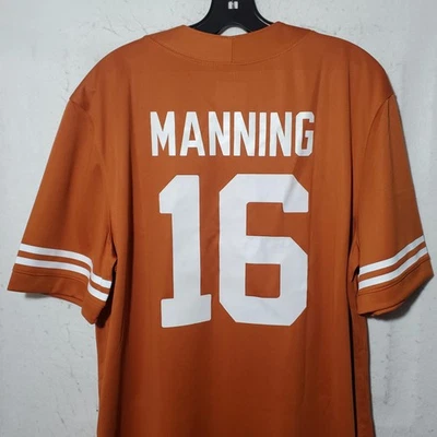 Camiseta Arch Manning Texas Longhorns Para Hombre Grande Naranja Quemado NCAA Nike Dri Fit 16 Foto 1 de 4