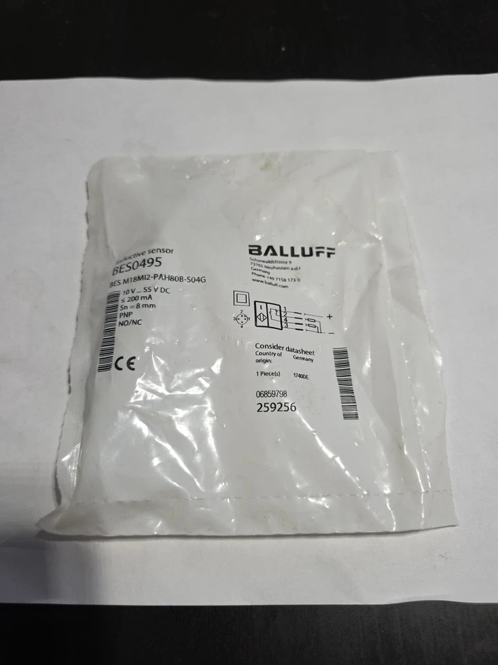 BALLUFF BES M18MI2-PAH80B-S04G / BESM18MI2PAH80BS04G BES0495 10-55 vDC 200Ma NEW - Image 1 of 4
