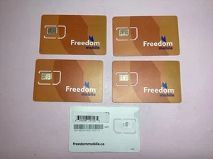 5 schede SIM adattatore 3 in 1 Freedom Mobile Multi SIM 3 nuove - Foto 1 di 2