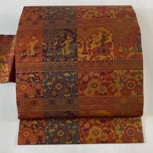 JAPANESE KIMONO BELT NAGOYA OBI ENJI COLOR PURE SILK BB7511 - Picture 1 of 5