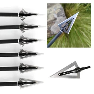 6/12X Blade Archery Arrowhead 125grain Tips Screw Broadheads Arrow Hunting Shoot - Picture 1 of 10