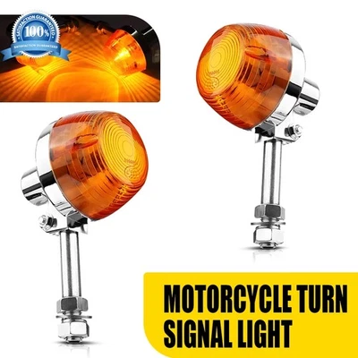 2PCS Universal Motorcycle Turn Signal Blinkers Running Lights For Harley Honda - Image 1 of 4