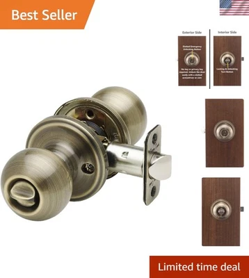 Perilla de puerta cerradura de privacidad manija de bola de latón moderna para dormitorio baño paquete de 1 Foto 1 de 4