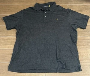 Polo Ralph Lauren Men’s Polo 4XLT Charcoal Short Sleeve Flesh Pony Big Tall - Picture 1 of 6