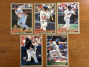 Topps 2000 Box Topper SP 3.5X4.5 Oversize 5 Card Lot Ripken Chipper Bonds Piazza - Picture 1 of 2