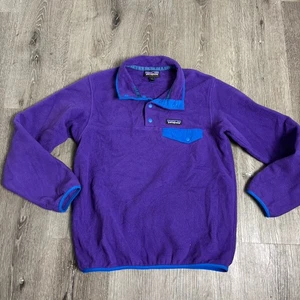 Pullover polar Patagonia para mujer S ligero Synchilla Snap-T púrpura 25455 - Imagen 1 de 11