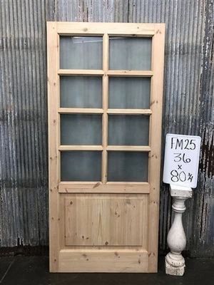 Puerta francesa de una sola puerta (36x80,75) 8 paneles puerta de vidrio esmerilado estilo europeo FM25 Foto 1 de 4