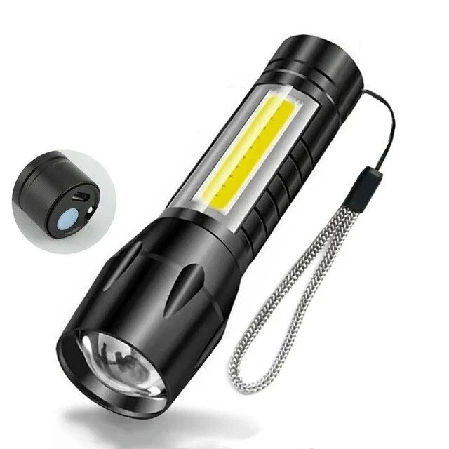 8000lm Lampe Torche LED Ultra Puissante Lampe de Poche Rechargeable USB Tactique - Imagen 1 de 4