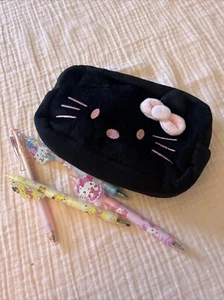 New Sanrio Stationery Cute Black Hello Kitty Pencil Case - Picture 1 of 4
