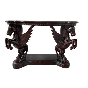 Solid Mahogany Wood Hand Carved Lion Hall/Console Table Antique Style - Picture 1 of 3
