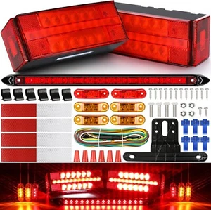 LED Tauch Rechteck Anhänger Rücklicht Set, Superhell Bremse Stop Turn - Bild 1 von 9