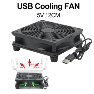 12cm 5V USB Power TV Set-Top Box Router Cooling Fan with Fan Grill Screw Cooler - Photo 1/11