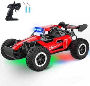 20KM/H 2.4GHz RC Monster Truck LED Lights Rechargeable Remote Control Car Kids T - Picture 1 of 9