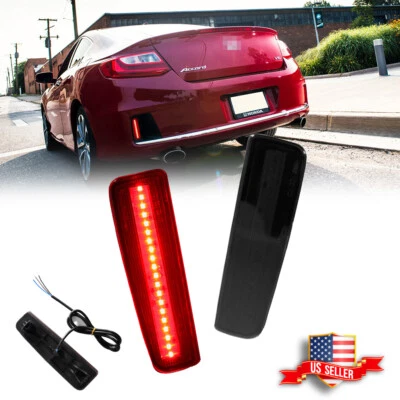 Smoked LED Rear Bumper Reflector Tail Brake Light For 2013-15 Honda Accord Coupe - Image 1 of 4