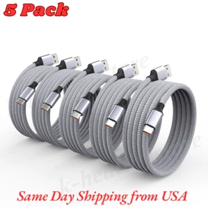 5-Pack USB to Type-C Cable Fast Charger Charging Data SYNC Cord 6ft 120W 6A - Picture 1 of 13