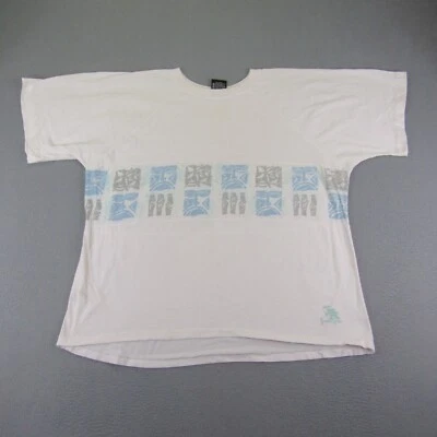 Vintage Gotcha Shirt Mens Large White Blue Hawaiian Tribal Single Stitch 90s ^ - Image 1 of 4