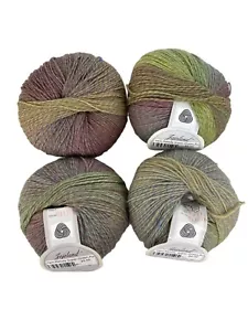JoJoland Yarn Melody Super Green Purple 100% Superwash Wool AT666 Lot of 4 - Picture 1 of 6