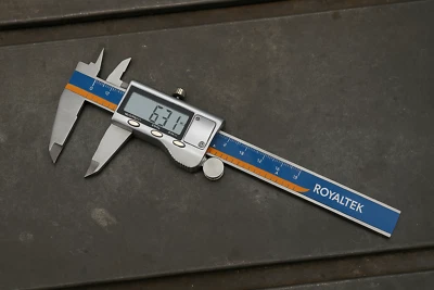 ROYALTEK Digital Caliper 6", IP54 Stainless Steel Water Resistant Caliper with Large LCD