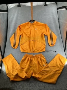 Vintage Adidas Track Suit Mens Large Orange 90s Windbreaker Vented Running Retro - Picture 1 of 24