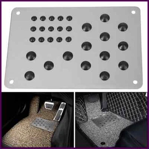 Car Floor Mat Universal Auto Alloy Plate Silver Non-slip Carpet Patch Foot Heel - Foto 1 di 24