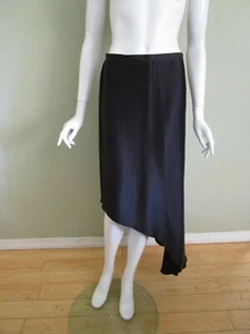 brunello cucinelli Silky Twirl Perfection Pleated Asymmetric Skirt in Black SZ 2 - Picture 1 of 6