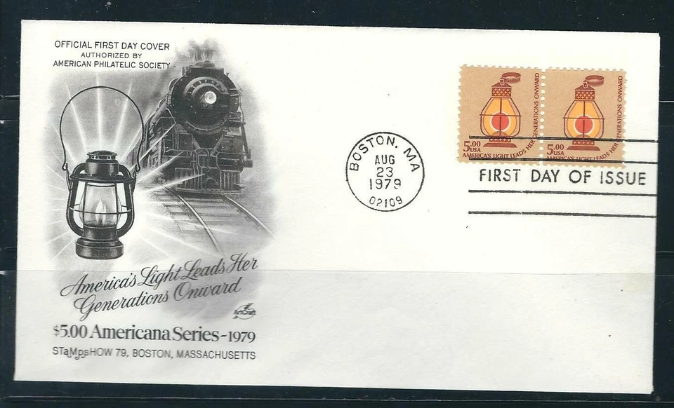 US SC # 1612 Railroad Lantern FDC. Pair . Americana Issue, Artcraft Cachet. - Image 1 of 1