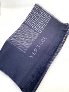 Versace Blue Wool Scarf - Picture 1 of 10