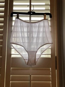 Vintage Panties ULTRA SUPER SHEER Granny 100% Polyester White Pair Size 9 - Picture 1 of 4