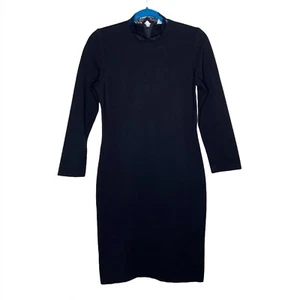 Amanda Uprichard Black Melange Maternity Ponte Sheath Midi Dress Medium Flaws - Picture 1 of 12