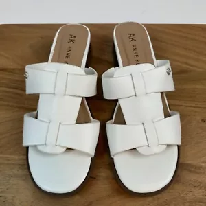 Nuevas sandalias Anne Klein Babs de cuero blanco con tiras para mujer nuevas sin caja talla 10 M - Imagen 1 de 8