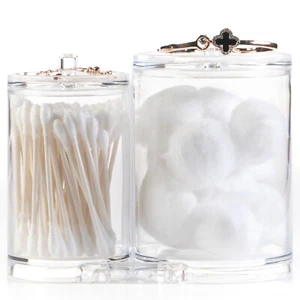 Organizer cosmetico acrilico trasparente con coperchi contenitore accessori bagno - Foto 1 di 5