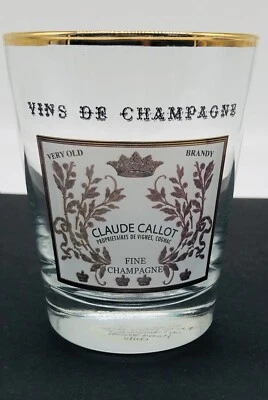 Williams-Sonoma Vins De Champagne Double Old Fashion Gold Trim Glass Wine Gin A1 - Image 1 of 4