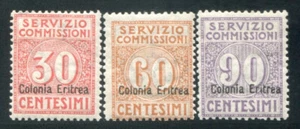 1916 Eritrea servizio commissioni serie 3 valori sovrastampati nuovi ** MNH - Picture 1 of 1