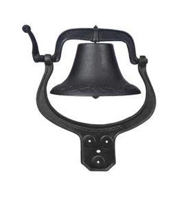 Large Door Bell Church School Antique Vintage Style Large Cast Iron Dinner Bell - Picture 1 of 6