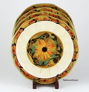 Set of 2 Dinner Plates MINT UNUSED Certified International Sunflower (Scalloped) - Picture 1 of 4