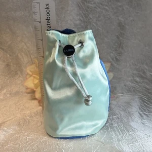 5.5” LA MER LIGHT GREEN OCEAN BLUE DRAWSTRING POUCH MAKEUP BAG LINED - New Free - Picture 1 of 4