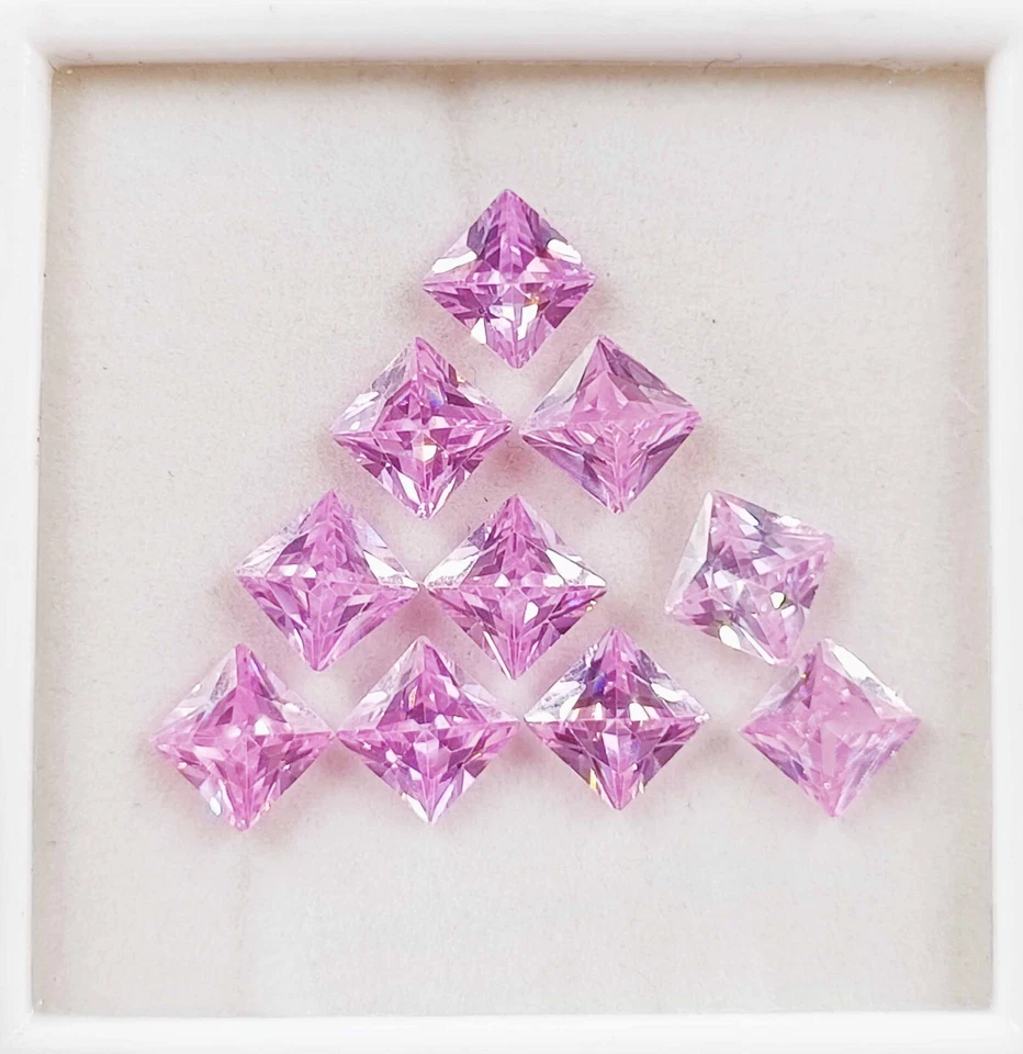 10 Pcs Certified Pink Sapphire Lot 8x4mm Princess Cut Natural Loose Gemston - Image 1 of 4