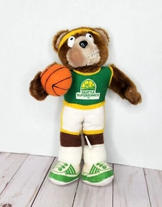 Vintage Seattle Super Sonics Bear Stuffy Plush Official NBA Sportstuff 1992 - Picture 1 of 7