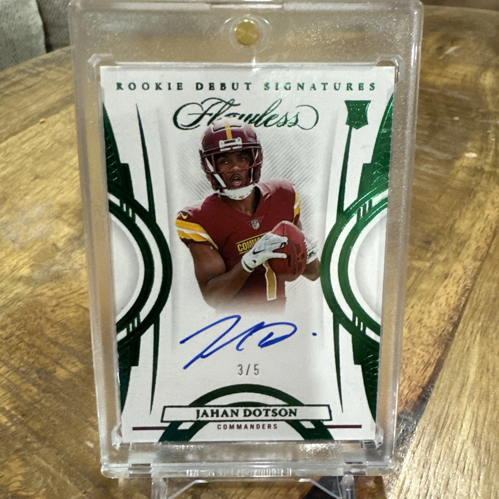 2022 Flawless Jahan Dotson Emerald RC Rookie Debut Signatures Auto #3/5