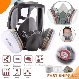 Full Face Respirator Gas Mask for Chemical Organic Vapors Dust Painting Spraying - Bild 1 von 20
