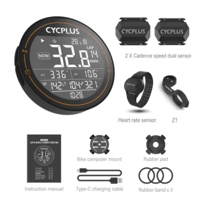 CYCPLUS GPS Ciclocomputador SET, ANT+ BT, Soporte Z1, 2x Sensor, Frecuencia Cardíaca - Imagen 1 de 4