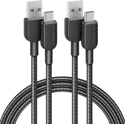 Cable Anker [paquete de 2 pies], cable cargador USB A a tipo C, trenzado 6 pies, negro Foto 1 de 4
