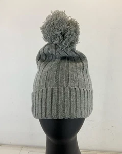 MICHAEL Michael Kors Gray Ribbed Knit Beanie Cap - Picture 1 of 4