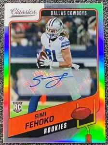 Simi Fehoko 2021 Panini Classics #191 Silver Prizm Autograph (RC, AU) Cowboys - Picture 1 of 2