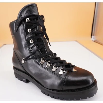 Botas militares al tobillo de cuero negras ALLSAINTS Franka talla 40 10 nuevas $379 velocidad con cordones Foto 1 de 4