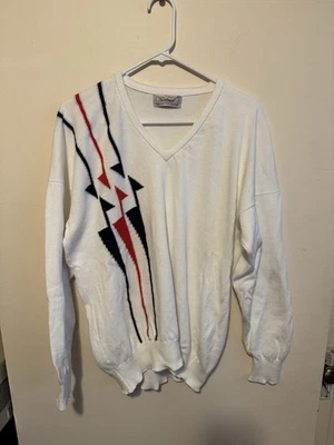 Винтажный Titleist коллекции свитер M белый флаг палочки тур чемпионата мужской - Изображение 1 из 4