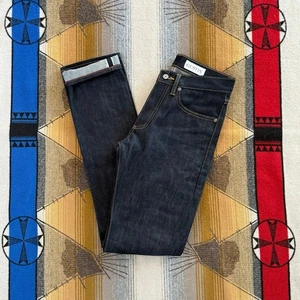Jeans Gustin California uomo 30x35 slim fit grezzo scamosciato denim bottoni mosca USA - Foto 1 di 12