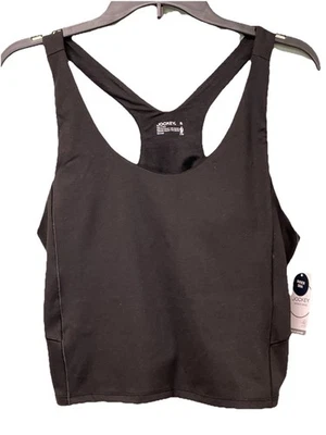 Jockey Women’s Deep Black Crop Top Stretchy Sports Bra Sz XL Medium Support BN - Image 1 of 4