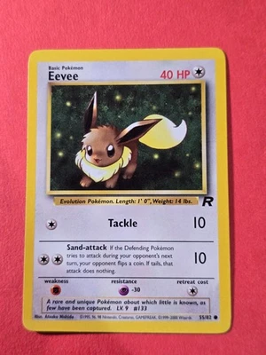 2000 Pokemon Team Rocket Unlimited #55 Eevee, C, NF/H, cds1 - Image 1 of 3