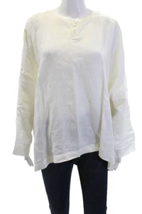 Eskandar, Womens Tunic Blouse Long Sleeve White Linen Size 0 - Picture 1 of 6
